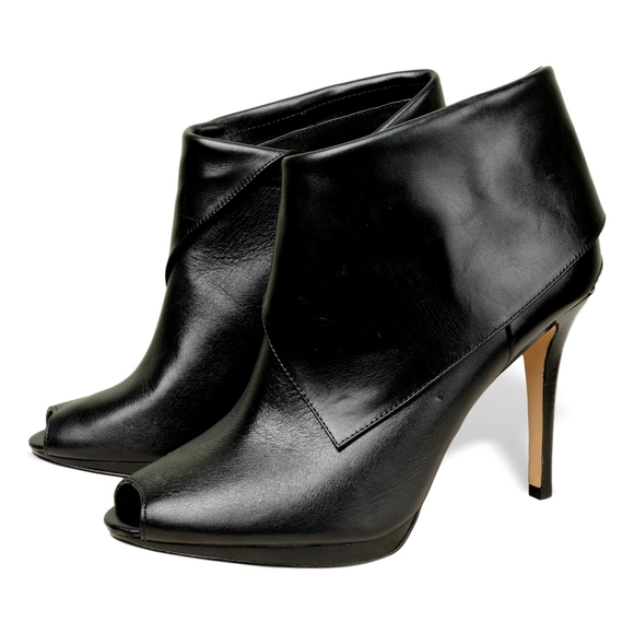 Michael Kors Kendra Peep Toe Leather Boots - Picture 3 of 4
